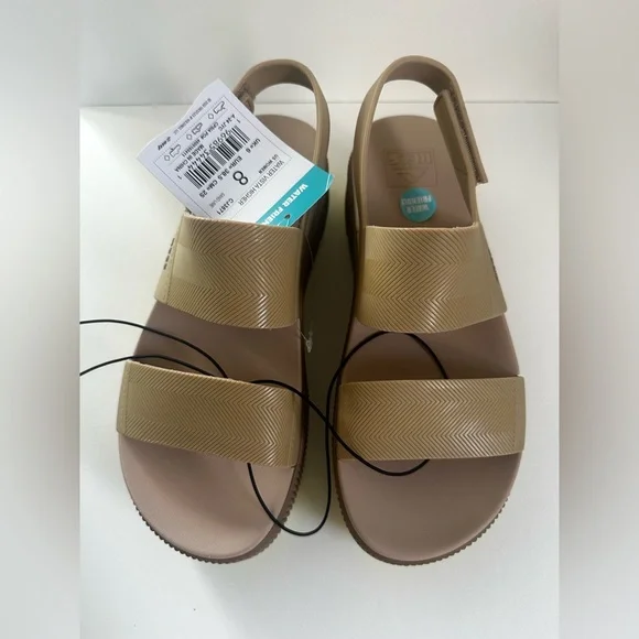 Reef Beige and Lime Water Vista Higher Platform Sandals - Picture 5 of 14